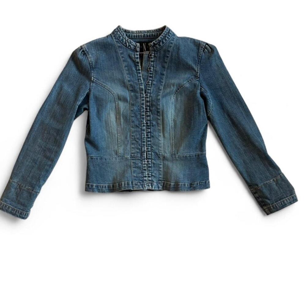 Y2K INC Denim Jacket – Indie Sleaze Fitted Jean Jacket M